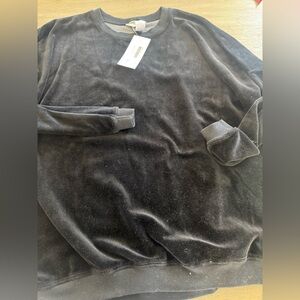 Hard Tail Velvet Black Crewneck Sweater